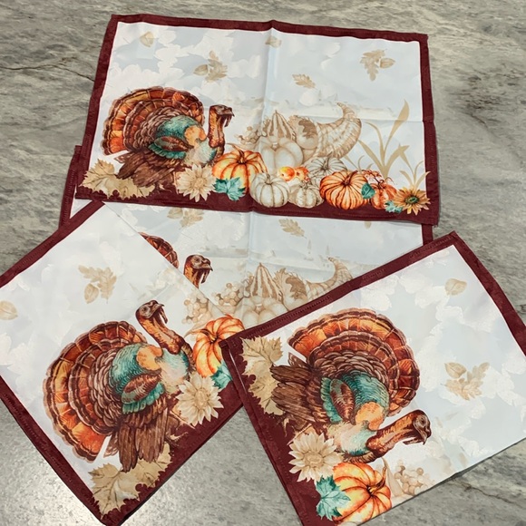 4 Brylane Home Turkey Place Mats - Picture 1 of 5